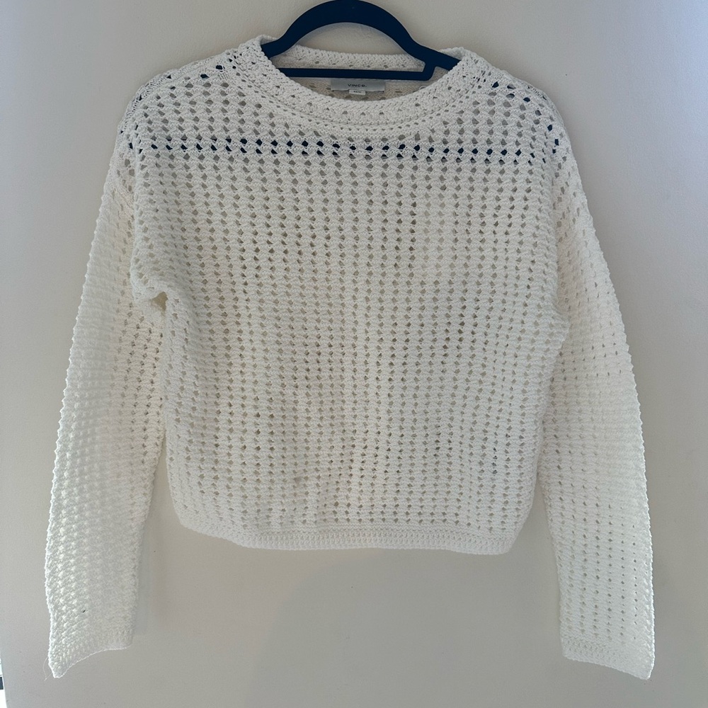 Vince crochet white sweater